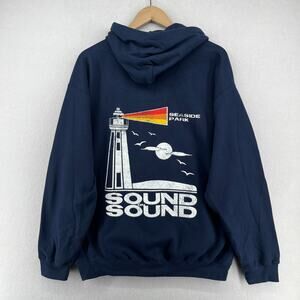 SOUND ON SOUND Hoodie Mens L Seaside Park Music Festival Bridgeport CT 2022 Blue
